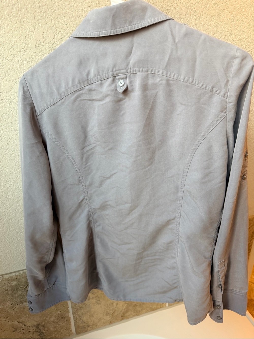 Express Light Grey Casual Button-Down Shirt - Picture 3 of 3